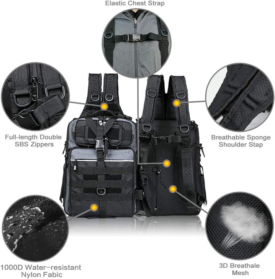 Outdoor Tackle Bag - Large Water-Resistant Fishing Backpack